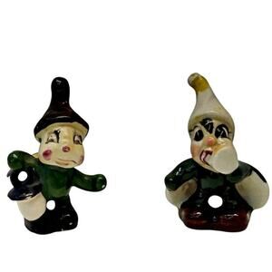 Vintage Set (2) Anthropomorphic Bugs Cricket Firefly Ladybug Japan Mini Figurine